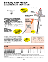 Thumbnail of document Data Sheet - PRS-3 M12 Connector RTD Probes w/Class A Accuracy 3-A Sanitary